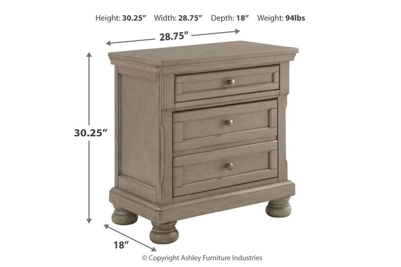 Lettner Light Gray Nightstand - Gate FurnitureNightstand