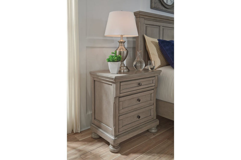 Lettner Light Gray Nightstand - Gate FurnitureNightstand