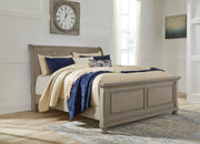 Lettner Light Gray Sleigh Platform Bedroom Set - Gate FurnitureBedroom Set