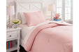 Lexann Pink/White/Gray Twin Comforter Set - Q901001T - Gate Furniture