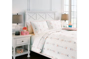 Lexann Pink/White/Gray Full Comforter Set - Gate FurnitureOther Products