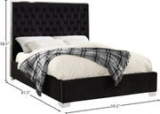 Lexi Velvet Full Bed Black - LexiBlack-F