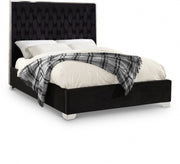 Lexi Velvet King Bed Black - Gate FurnitureKing Bed