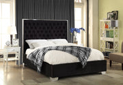 Lexi Velvet King Bed Black - Gate FurnitureKing Bed