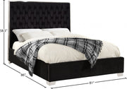 Lexi Velvet King Bed Black - Gate FurnitureKing Bed