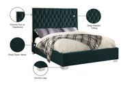 Lexi Velvet King Bed Green - Gate FurnitureKing Bed