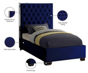 Lexi Velvet Twin Bed Blue - Gate FurnitureTwin Bed