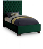 Lexi Velvet Twin Bed Green - Gate FurnitureTwin Bed