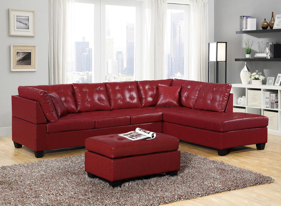 Ligustrum Red Sectional With Ottoman - Gate Furniture