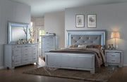 Lillian Silver King LED Upholestered Bed - Gate FurnitureKing Bed