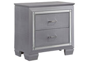 Lillian Silver LED Nightstand - Gate FurnitureNightstand