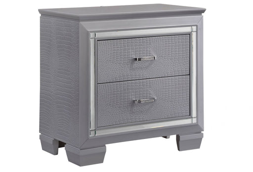 Lillian Silver LED Nightstand - Gate FurnitureNightstand