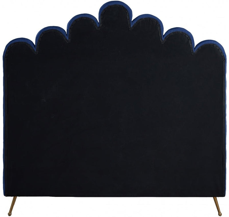 Lily Velvet Full Bed Blue - LilyNavy-F