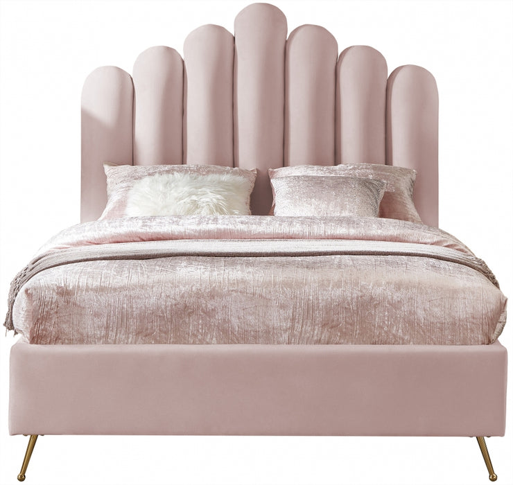 Lily Velvet Full Bed Pink - LilyPink-F