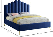 Lily Velvet King Bed Blue - Gate FurnitureKing Bed