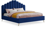 Lily Velvet King Bed Blue - Gate FurnitureKing Bed