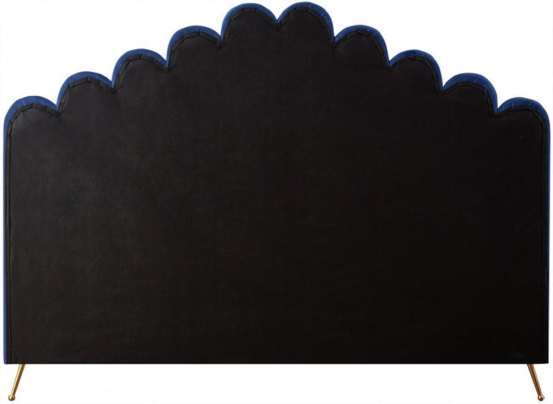 Lily Velvet King Bed Blue - Gate FurnitureKing Bed