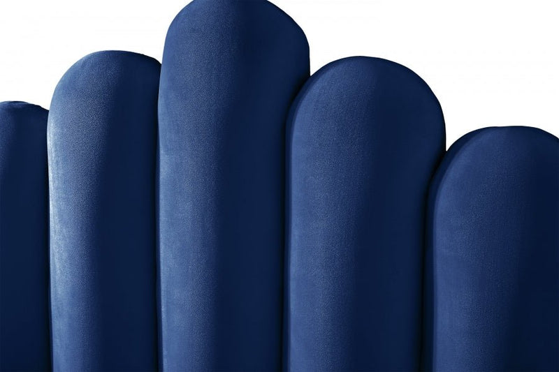 Lily Velvet King Bed Blue - Gate FurnitureKing Bed