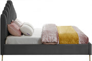 Lily Velvet King Bed Grey - Gate FurnitureKing Bed