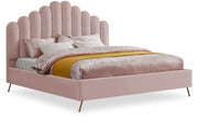 Lily Velvet King Bed Pink - Gate FurnitureKing Bed