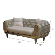 Lima 70 in. Loveseat in Cream - Gate FurnitureLoveseat