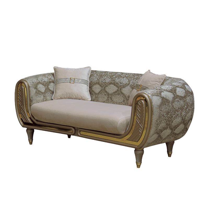 Lima 70 in. Loveseat in Cream - Gate FurnitureLoveseat
