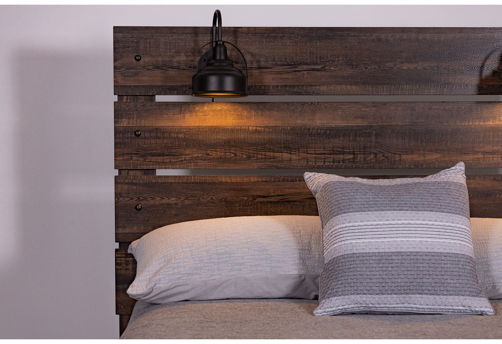 Linwood Dark Oak King Bed With Lamps - LINWOOD-KB-N - Gate Furniture