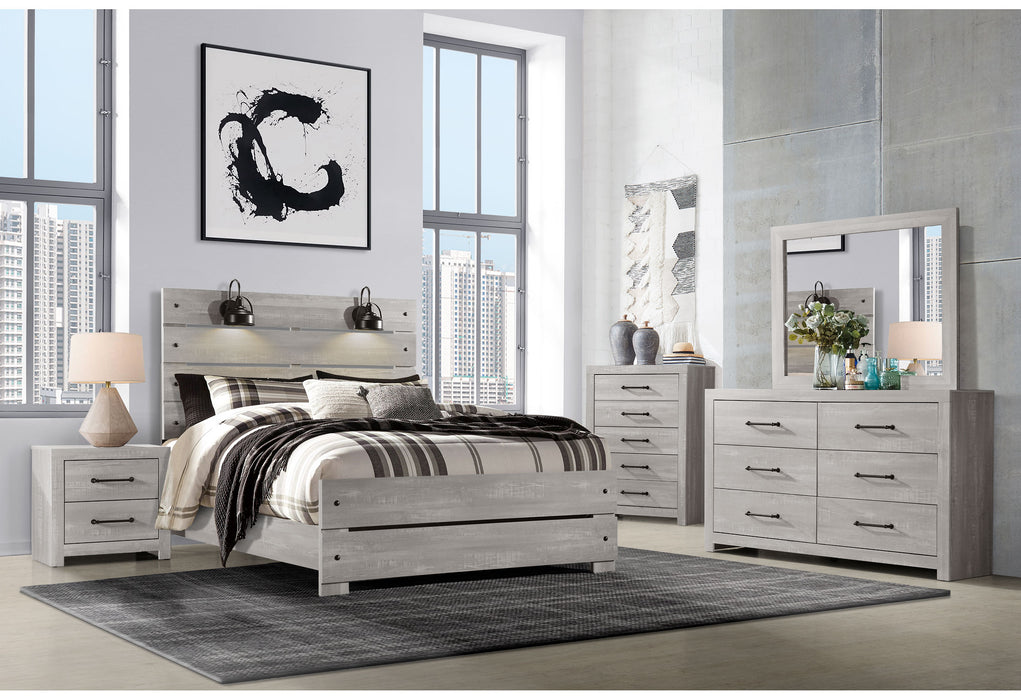 Linwood White Wash Full Bed Group With Lamps - LINWOOD-WHITE WASH-FBG-N - Gate Furniture