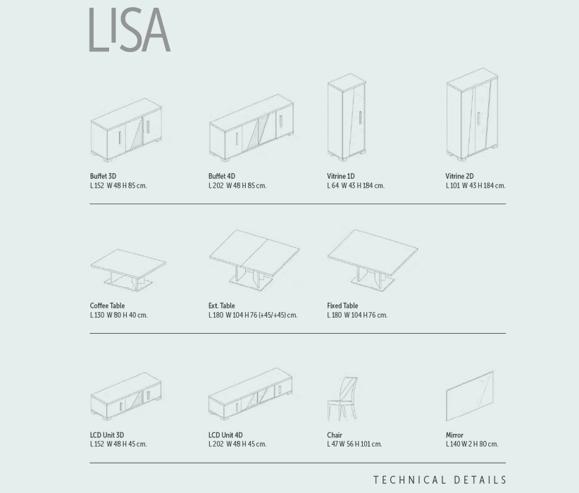Lisa Dining Room, Italy Set - Gate Furniture