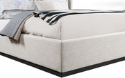 Logan Linen Textured Fabric King Bed Beige - Gate FurnitureKing Bed