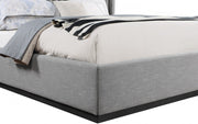 Logan Linen Textured Fabric King Bed Grey - Gate FurnitureKing Bed