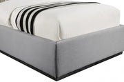 Logan Linen Textured Fabric Twin Bed Grey - Gate FurnitureTwin Bed