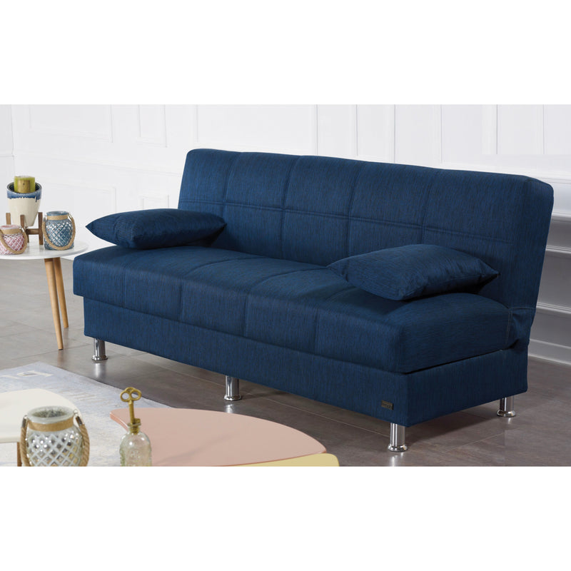 London 75 in. Convertible Sleeper Sofa in Dark Blue with Storage - Gate FurnitureSleeper Sofa
