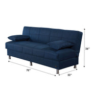 London 75 in. Convertible Sleeper Sofa in Dark Blue with Storage - Gate FurnitureSleeper Sofa
