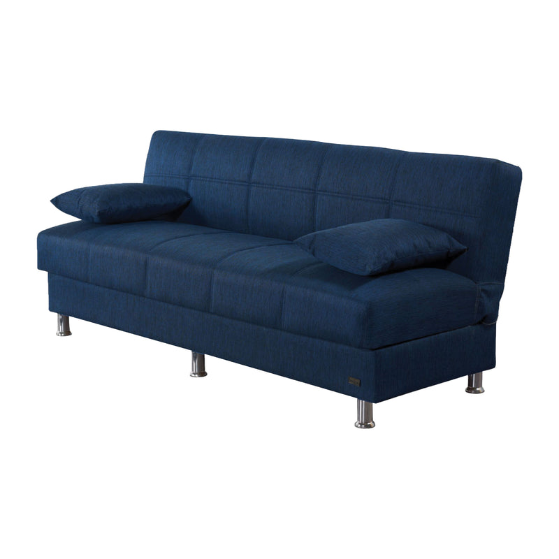 London 75 in. Convertible Sleeper Sofa in Dark Blue with Storage - Gate FurnitureSleeper Sofa