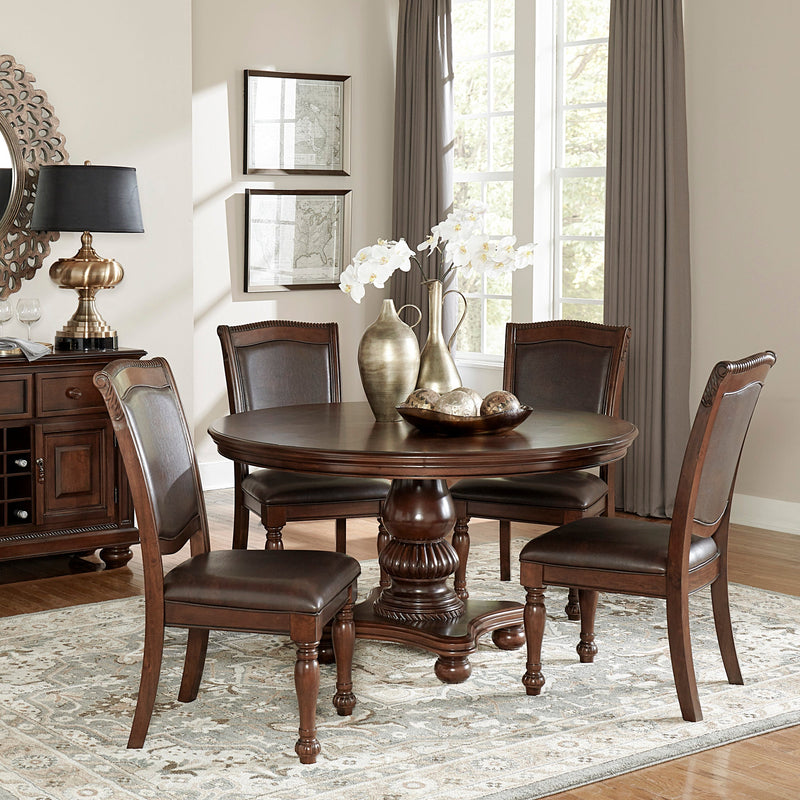 Lordsburg Brown Chery Round Dining Set - Gate FurnitureDining Room Set