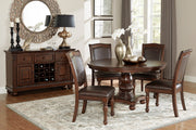 Lordsburg Brown Chery Round Dining Set - Gate FurnitureDining Room Set