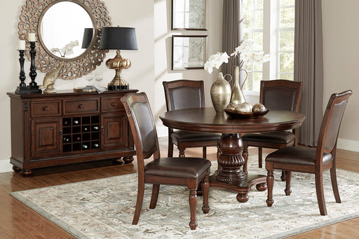 Lordsburg Brown Chery Round Dining Set - Gate FurnitureDining Room Set