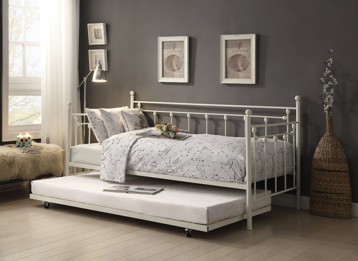 Lorena White Metal Daybed with Trundle - 4965W-NT - Gate Furniture