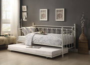 Lorena White Metal Daybed with Trundle - Gate FurnitureDaybed