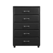 Lorenzi Black Upholstered Platform Bedroom Set - Gate FurnitureBedroom Set