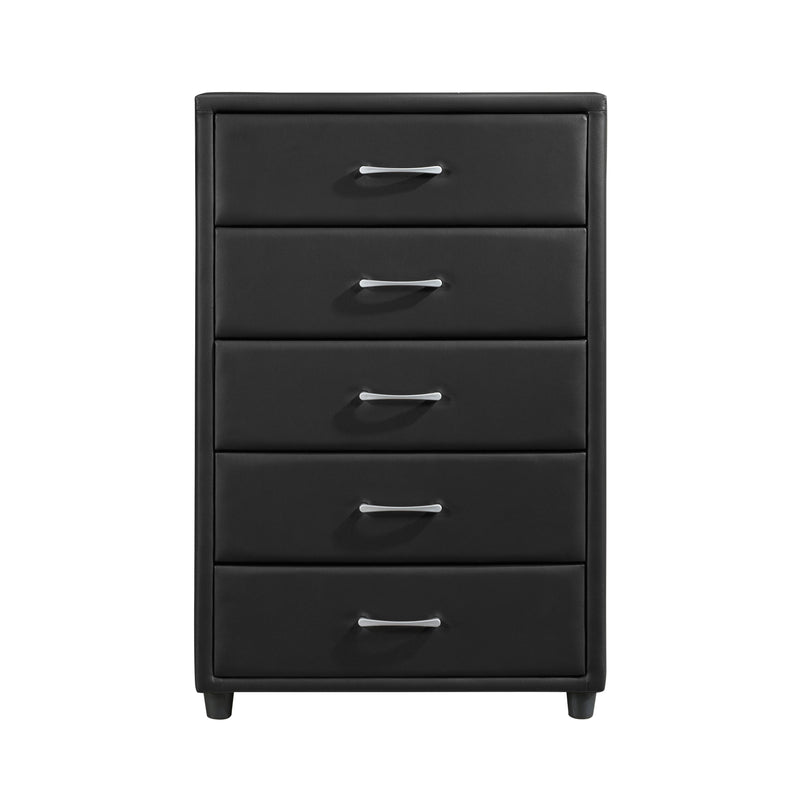 Lorenzi Black Upholstered Platform Bedroom Set - Gate FurnitureBedroom Set