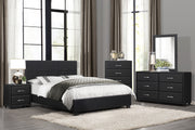 Lorenzi Black Upholstered Platform Bedroom Set - Gate FurnitureBedroom Set