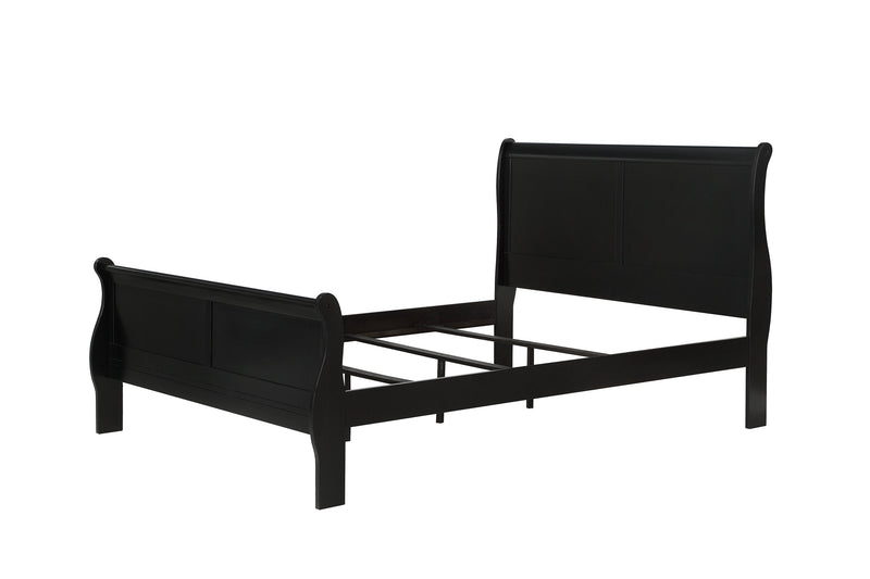 Louis Philip Black Twin Sleigh Bed - Gate FurnitureTwin Bed