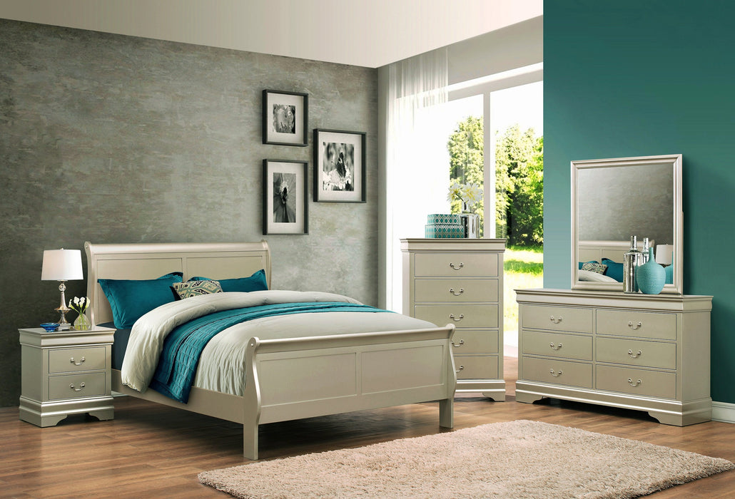  Louis Philip Champagne Youth Sleigh Bedroom Set - Gate Furniture