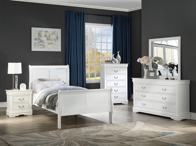 Louis Philip White Sleigh Youth Bedroom Set - Gate FurnitureYouth Bedroom Set