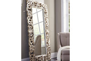 Lucia Antique Silver Finish Floor Mirror - Gate FurnitureOther Products