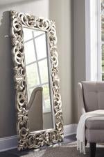 Lucia Antique Silver Finish Floor Mirror - Gate FurnitureOther Products
