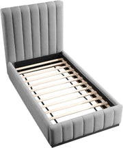 Lucia Linen Textured Fabric Twin Bed Grey - Gate FurnitureTwin Bed