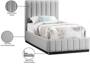 Lucia Linen Textured Fabric Twin Bed Grey - Gate FurnitureTwin Bed